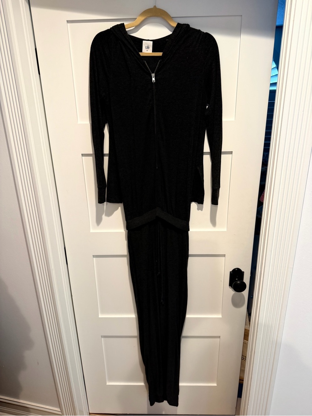 CAbi Black Hooded Zip Jumpsuit